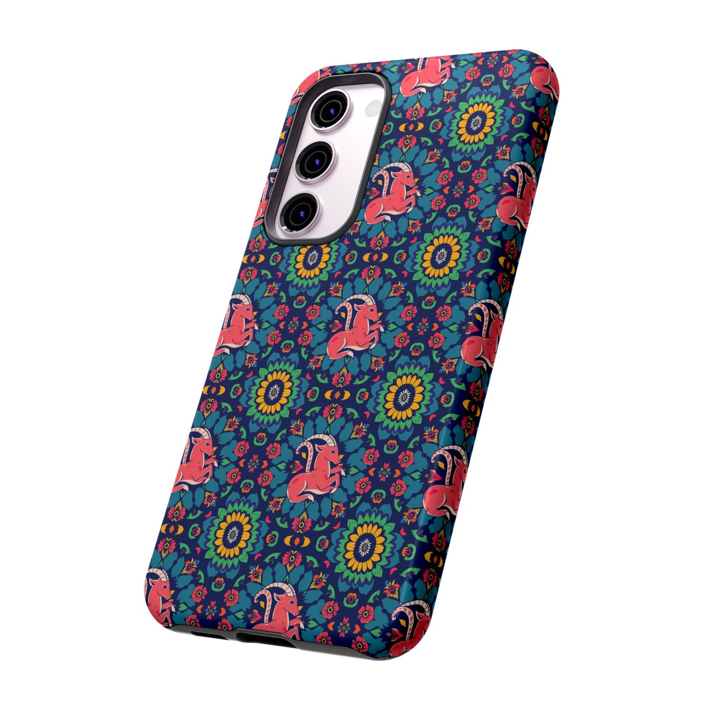 Tough Cases, Capricorn, Zodiac v1, Flower Pattern