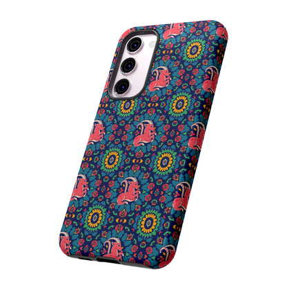 Tough Cases, Capricorn, Zodiac v1, Flower Pattern