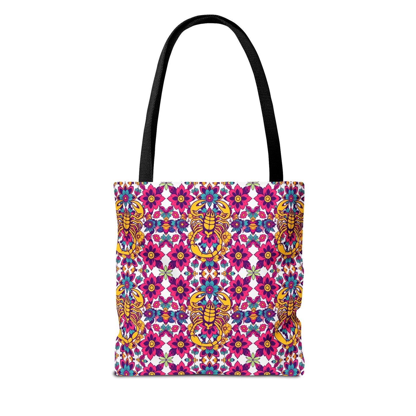 Tote Bag (AOP), Scorpio, Zodiac v1, Flower Pattern