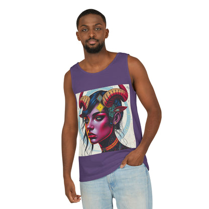 Unisex Garment-Dyed, Tank Top, Taurus Design, Pop Art v2, 100% US cotton