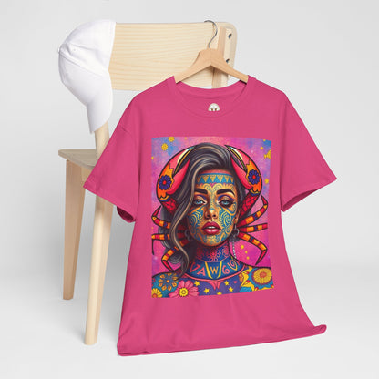 Unisex Heavy Cotton T-Shirt, Cancer, Zodiac v3, Sexy Art