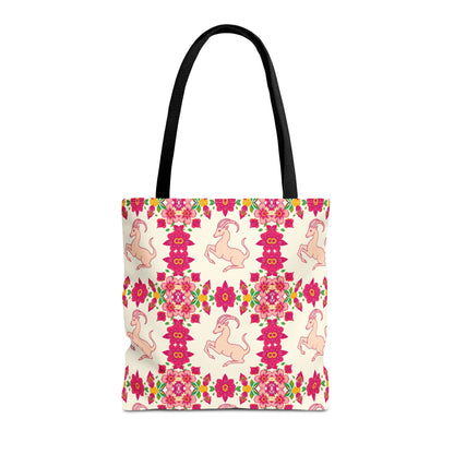 Tote Bag (AOP), Capricorn, Zodiac, Flower Pattern