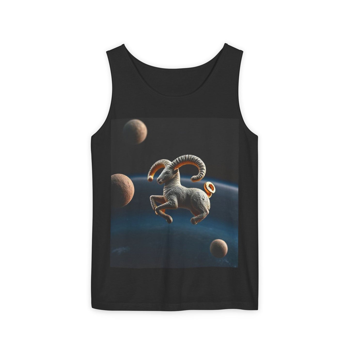 Unisex Garment-Dyed, Tank Top, Aries Design, Planet Animal v1, 100% US cotton