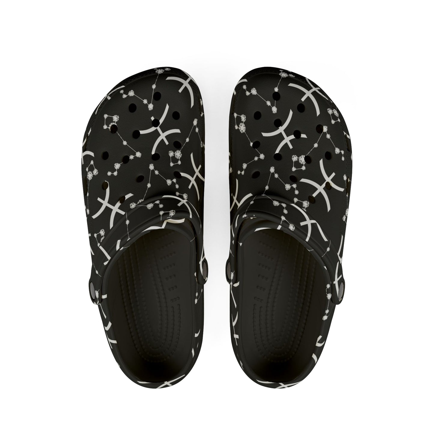 EVA Foam Rubber Shoes (AOP), Material 100% EVA, Pisces Zodiac Design