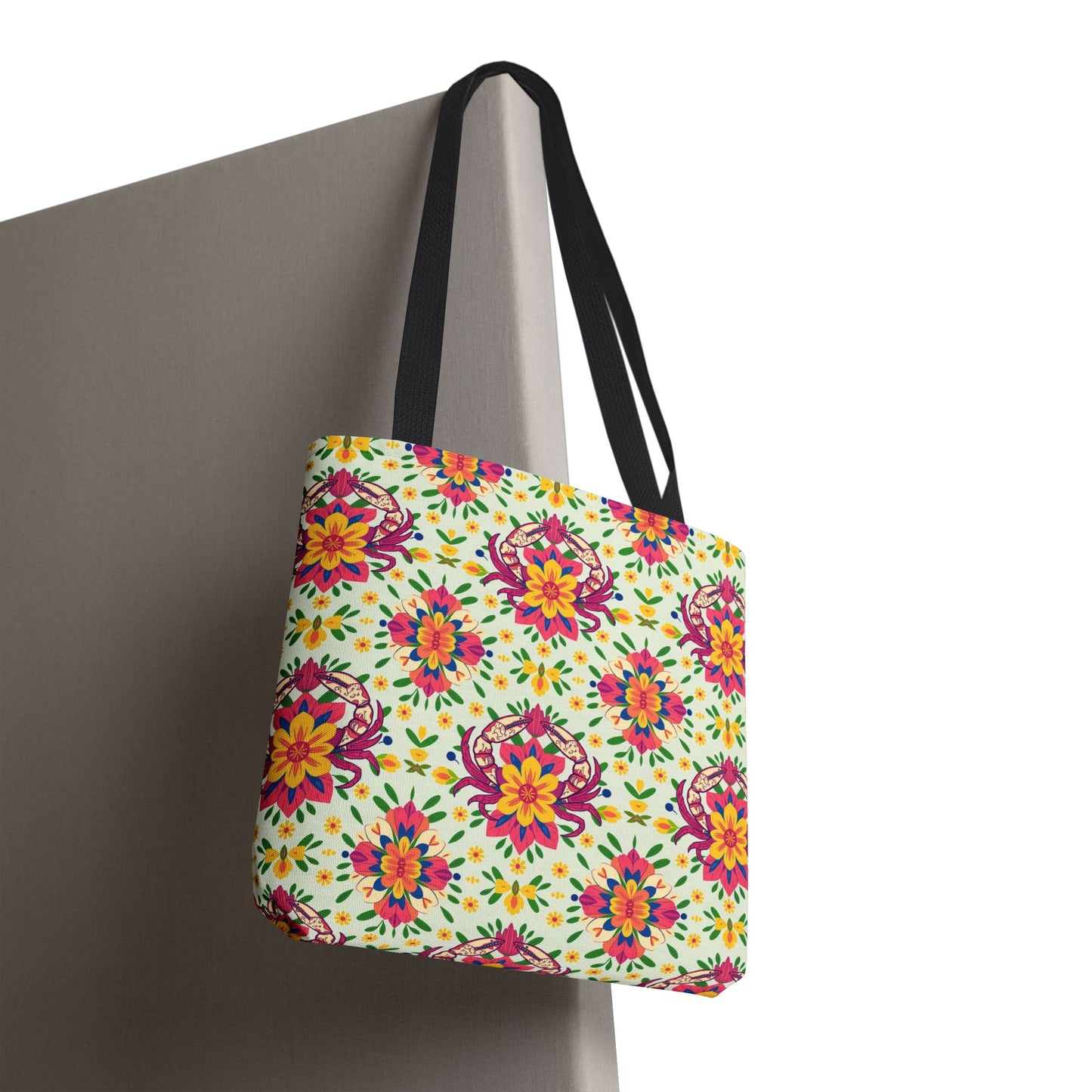 Tote Bag (AOP), Cancer, Zodiac v1, Flower Pattern