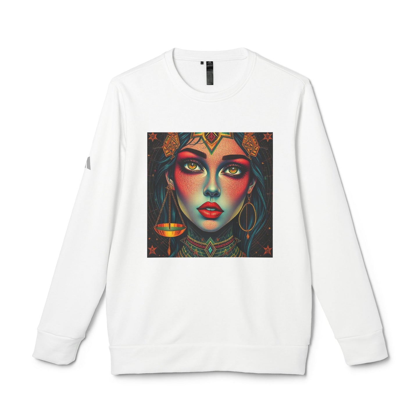 Adidas, Unisex Fleece Crewneck Sweatshirt, Libra, Pop Art v1, Zodiac