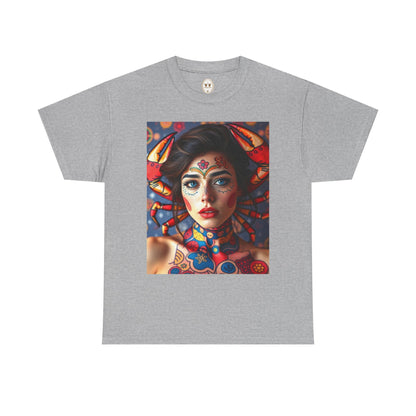 Unisex Heavy Cotton T-Shirt, Cancer, Zodiac v1, Sexy Art
