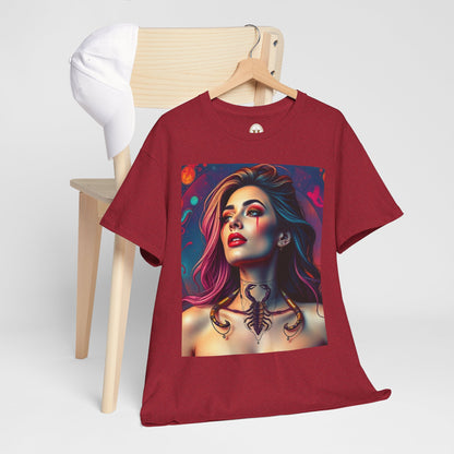 Unisex Heavy Cotton T-Shirt, Scorpio, Zodiac v1, Sexy Art