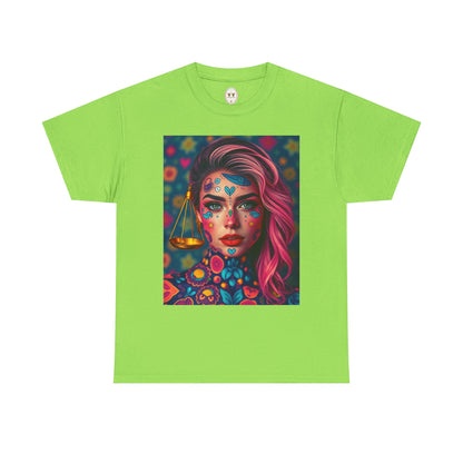 Unisex Heavy Cotton T-Shirt, Libra, Zodiac v2, Sexy Art