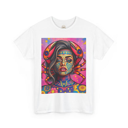 Unisex Heavy Cotton T-Shirt, Cancer, Zodiac v3, Sexy Art