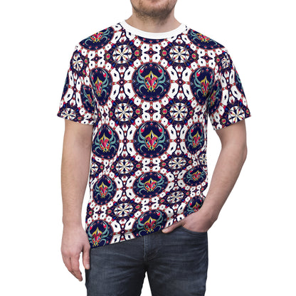 Unisex Cut & Sew T-Shirt, (AOP), Scorpio, Zodiac v4, Jewels Pattern