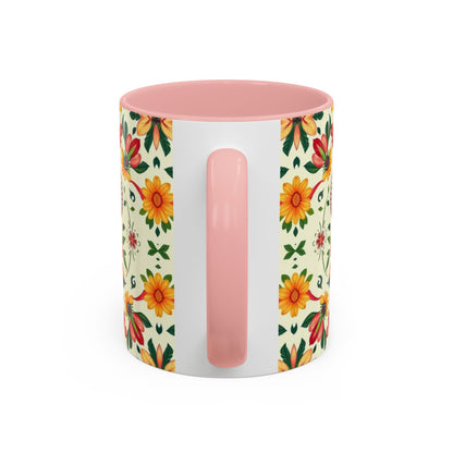 Accent Coffee Mug, Aries, Zodiac, Flower Pattern, (11, 15oz)
