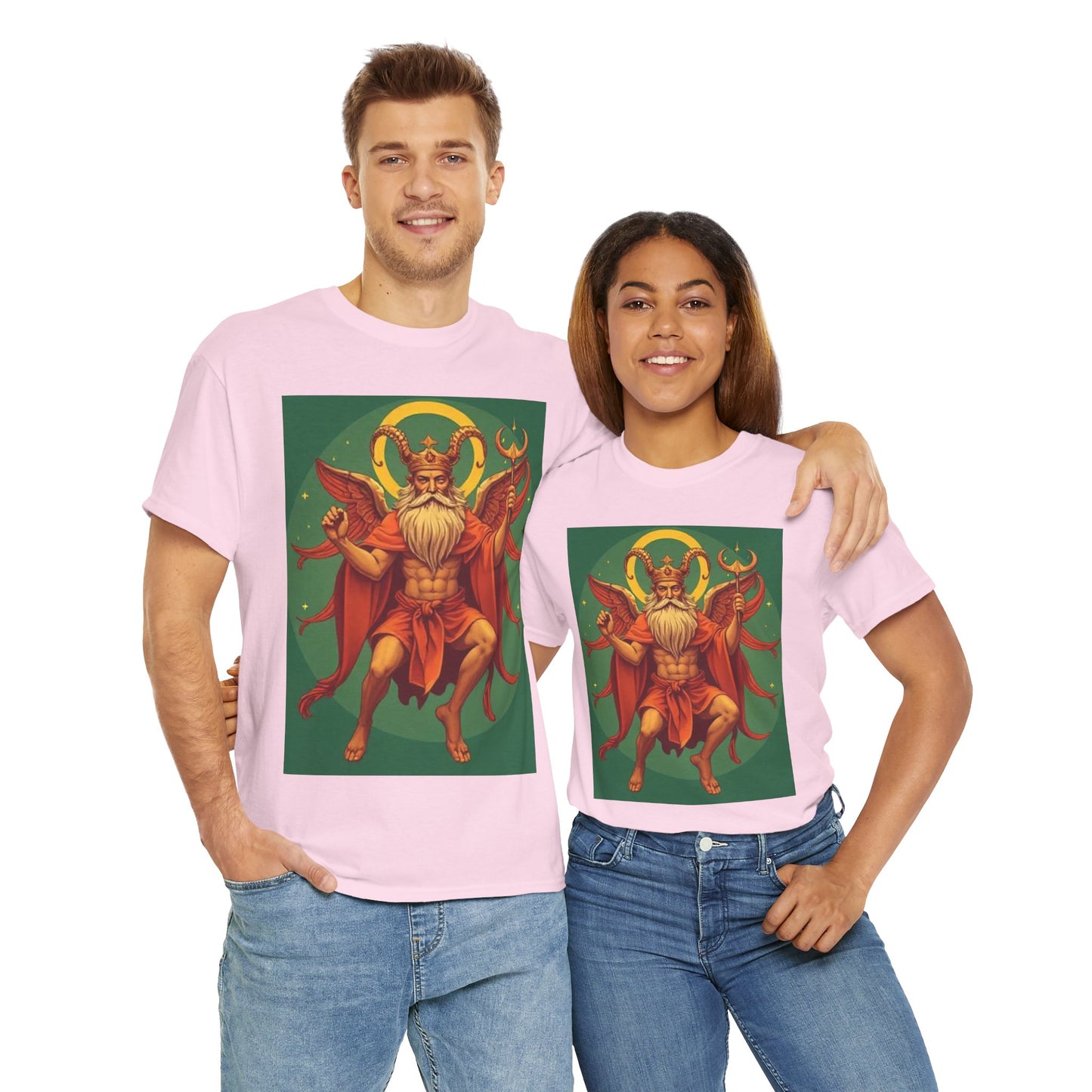 Unisex Heavy Cotton T-Shirt, Aries God 1v, Zodiac Design