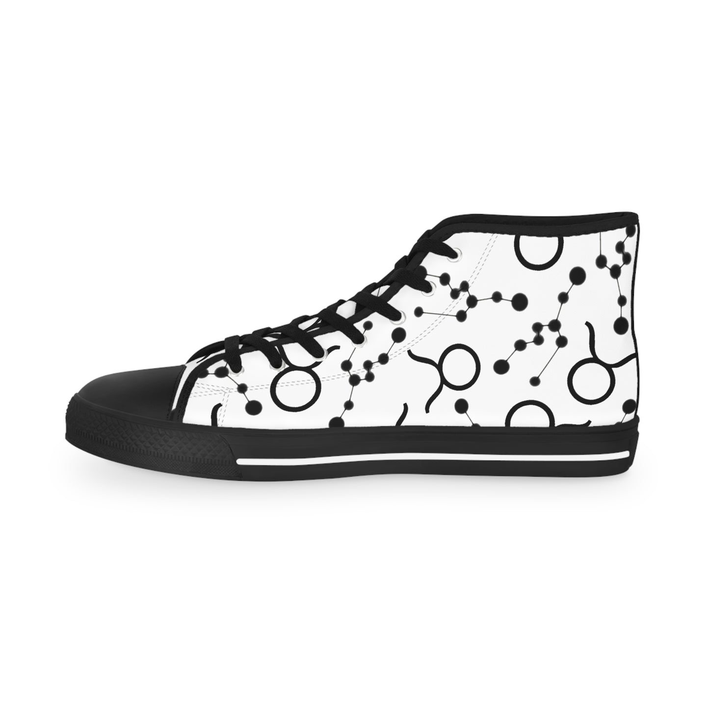 Men's High Top Sneakers, Breathable polyester canvas, Taurus Zodiac Design