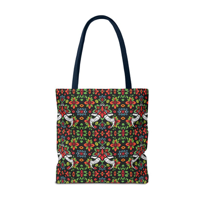 Tote Bag (AOP), Taurus, Zodiac v1, Flower Pattern