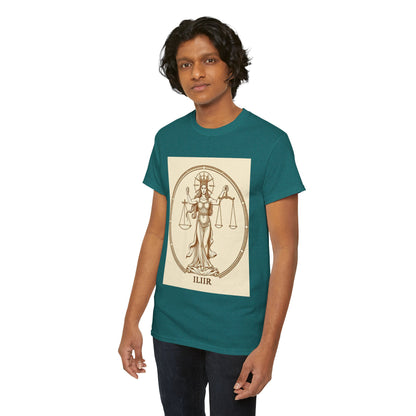 Unisex Heavy Cotton T-Shirt, Libra Goddess v1, Zodiac Design