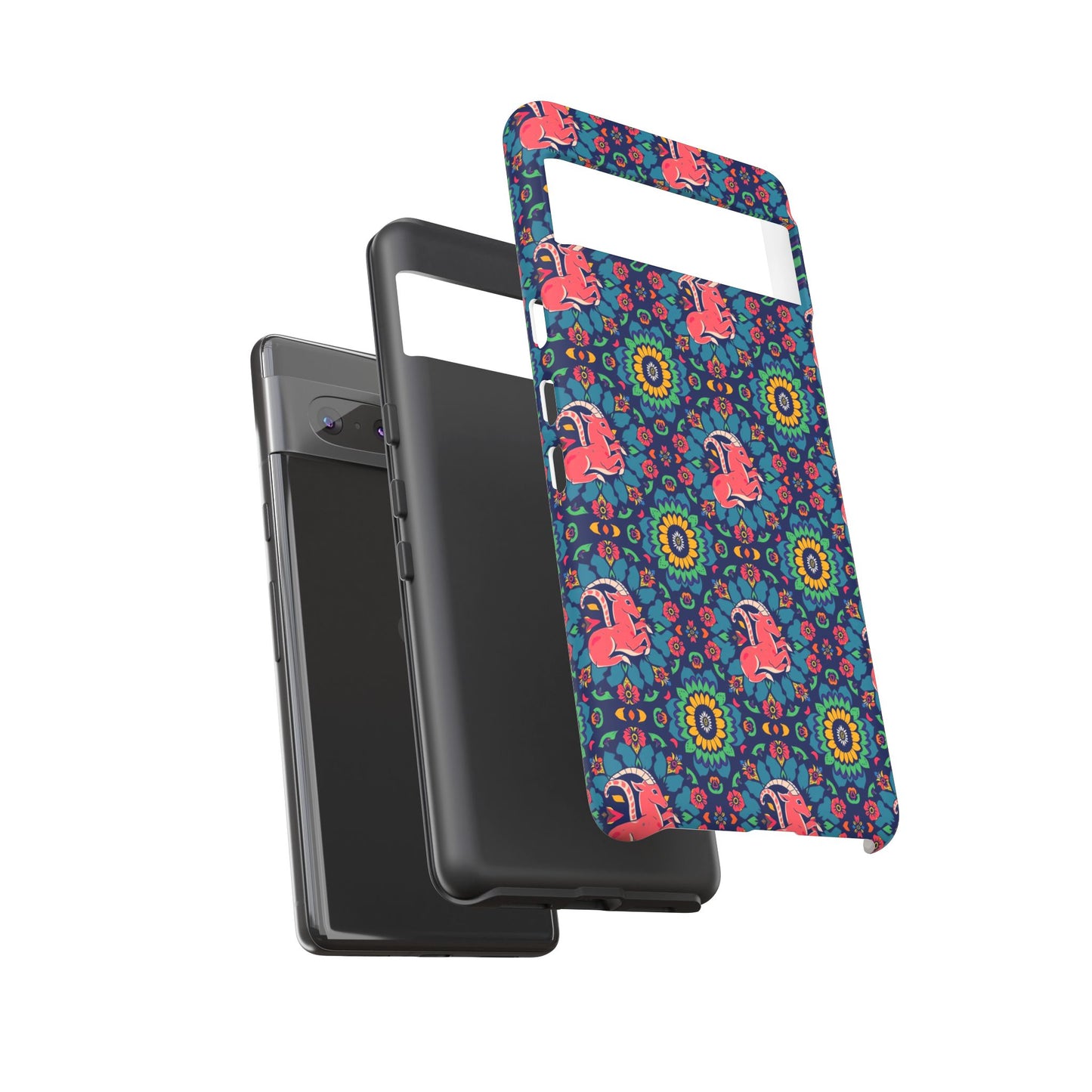 Tough Cases, Capricorn, Zodiac v1, Flower Pattern