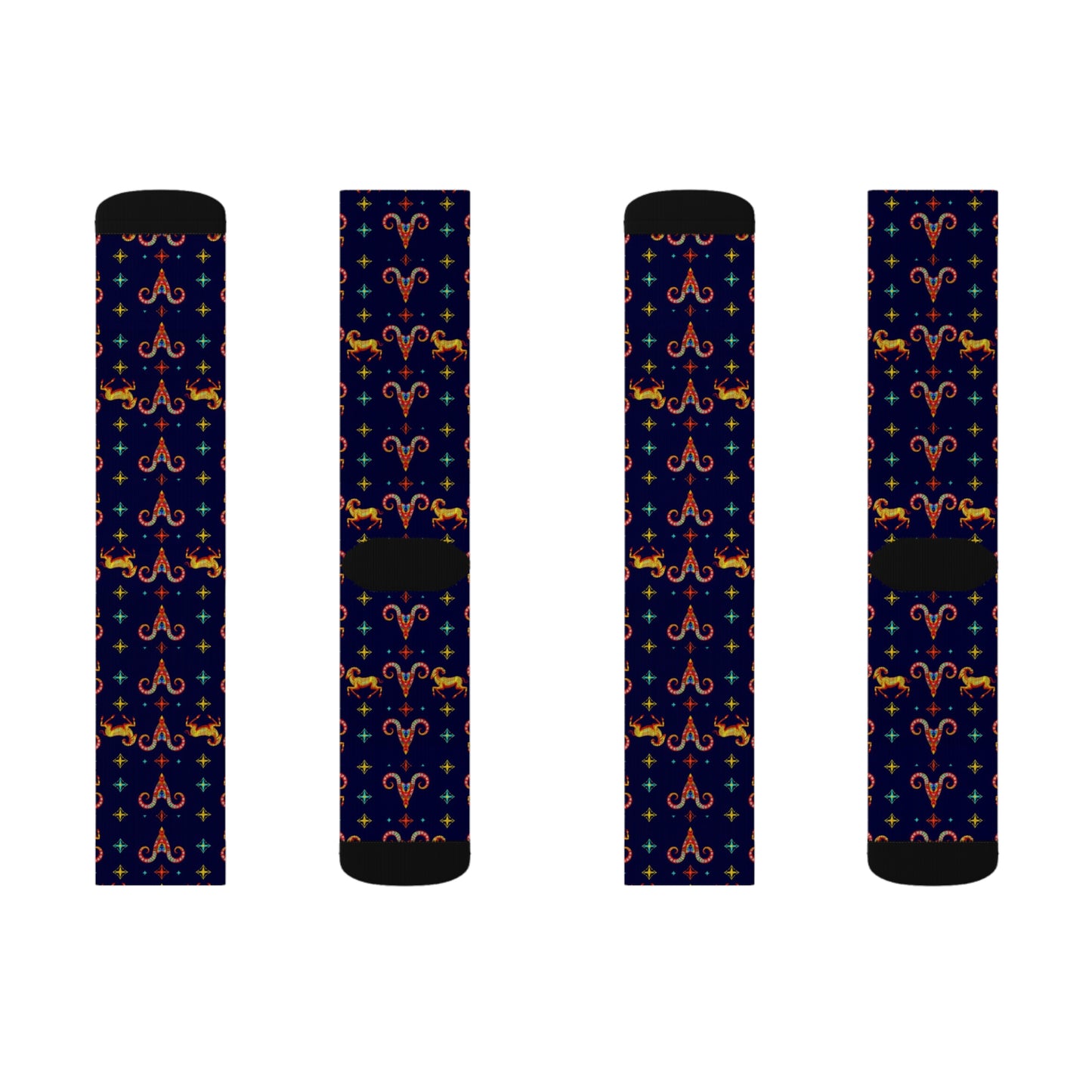 Sublimation Socks, Aries, Zodiac, Jewel Pattern