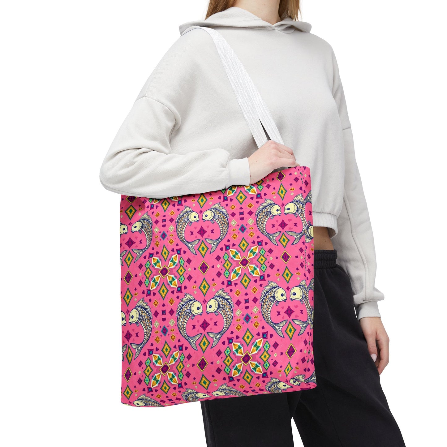 Tote Bag (AOP), Pisces, Zodiac, Jewel Pattern