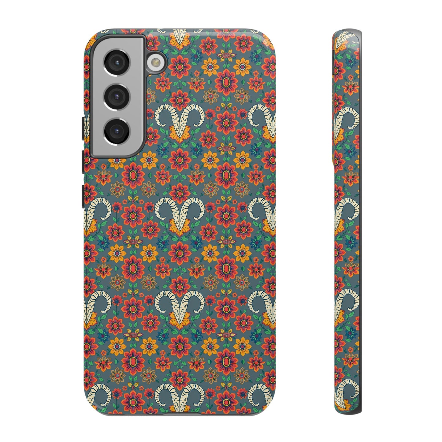 Tough Cases, Aries, Zodiac v3, Flower Pattern
