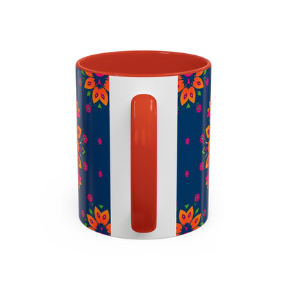 Accent Coffee Mug, Gemini, Zodiac v2, Flower Pattern, (11, 15oz)