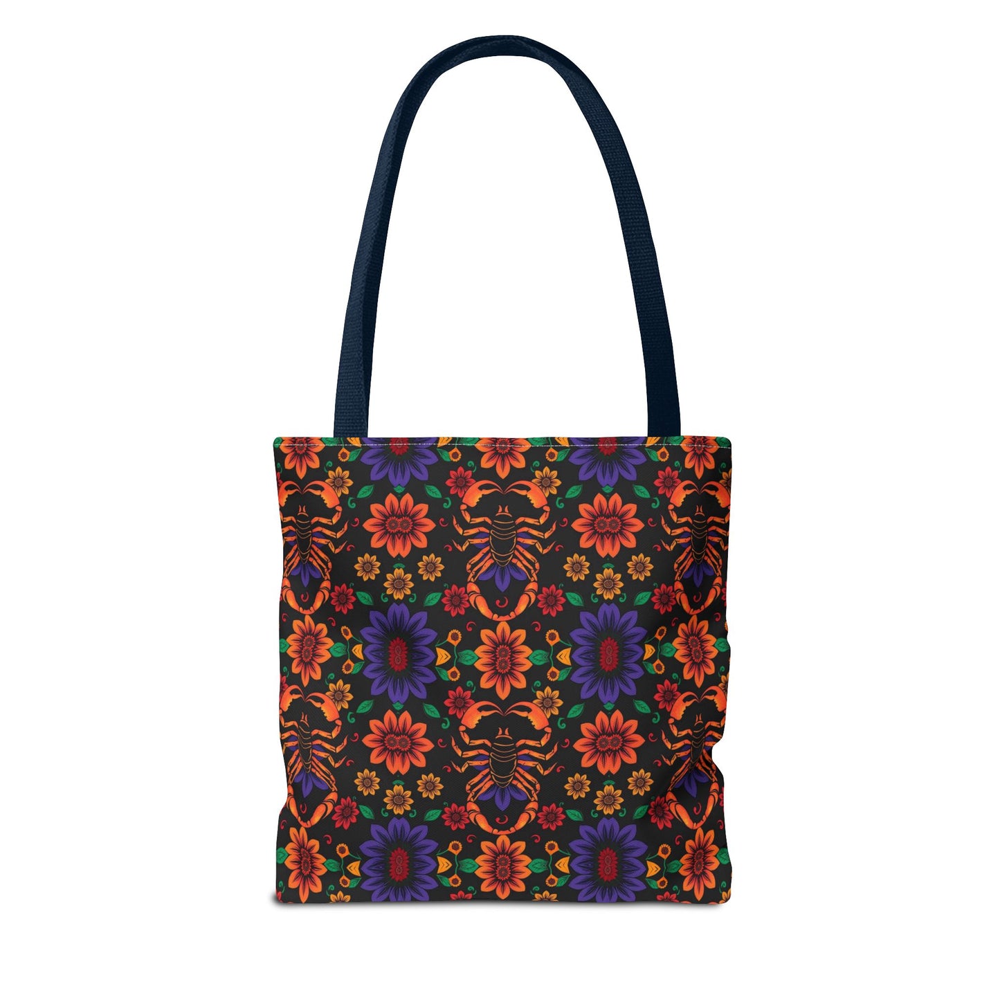Tote Bag, (AOP), Scorpio, Zodiac v6, Flower Pattern