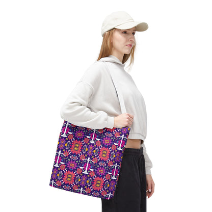 Tote Bag, (AOP), Libra, Zodiac v2, Flower Pattern