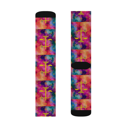 Sublimation Socks, Libra, Zodiac v3, Pattern