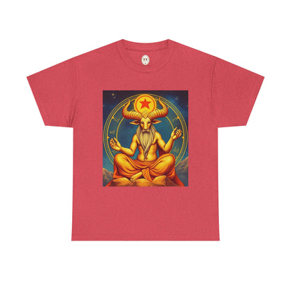 Unisex Heavy Cotton T-Shirt, Meditating Bull, Taurus Zodiac Design