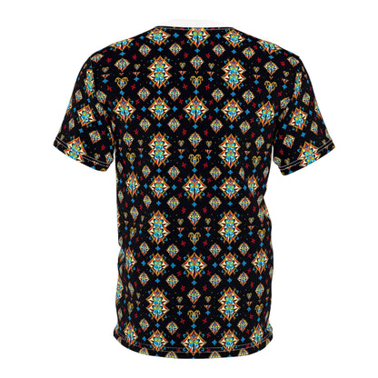 Unisex Cut & Sew T-Shirt, (AOP), Sagittarius, Zodiac v1, Jewels Pattern