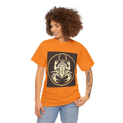 Unisex Heavy Cotton T-Shirt, Scorpio King, Print Art, Zodiac Design