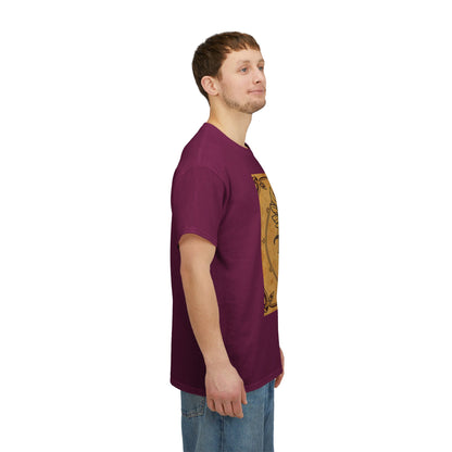 Unisex Heavy Cotton T-Shirt, Pencil Art v1, Gemini Zodiac Design
