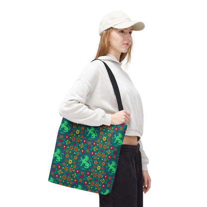 Tote Bag (AOP), Leo, Zodiac v1, Flower Pattern