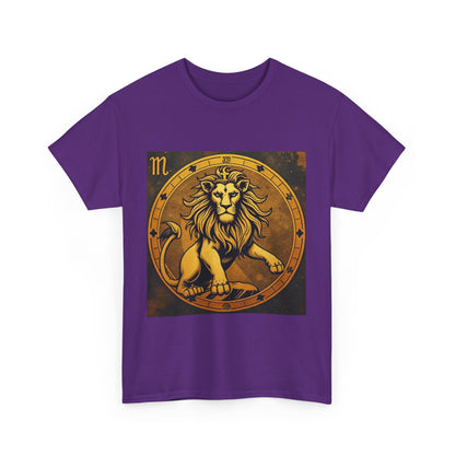 Unisex Heavy Cotton T-Shirt, Gold Lion v1, Leo Zodiac Design
