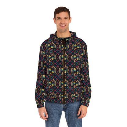Full-Zip Hoodie (AOP), Pisces, Zodiac v3, Pattern