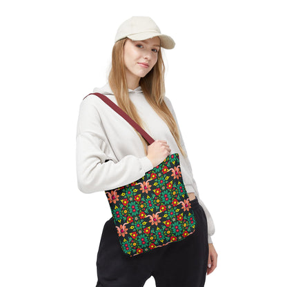 Tote Bag, (AOP), Aquarius, Zodiac v1, Flower Pattern