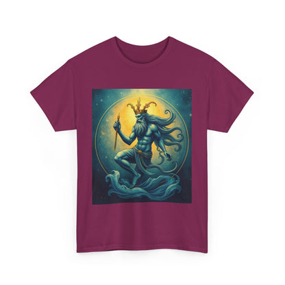 Unisex Heavy Cotton T-Shirt, Aquarius God, Zodiac Design
