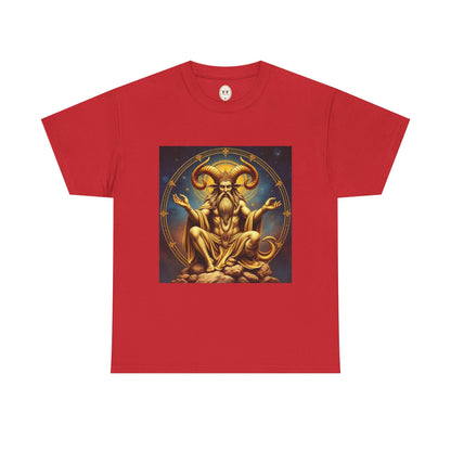 Unisex Heavy Cotton T-Shirt, On The Throne, Taurus Zodiac Design