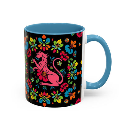 Accent Coffee Mug, Zodiac. Virgo, Flower Pattern, (11, 15oz)