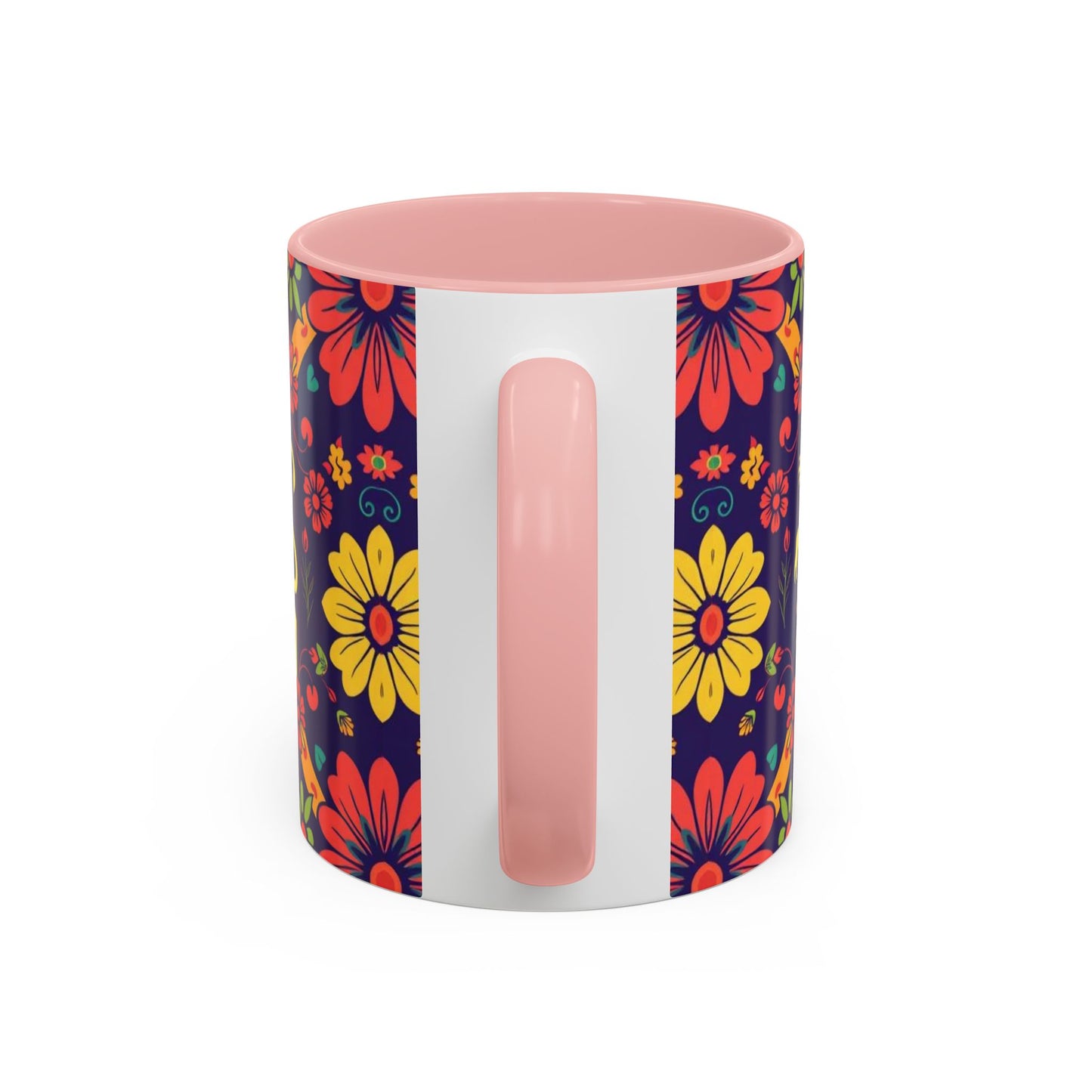 Accent Coffee Mug, Leo, Zodiac v3, Flower Pattern, (11, 15oz)