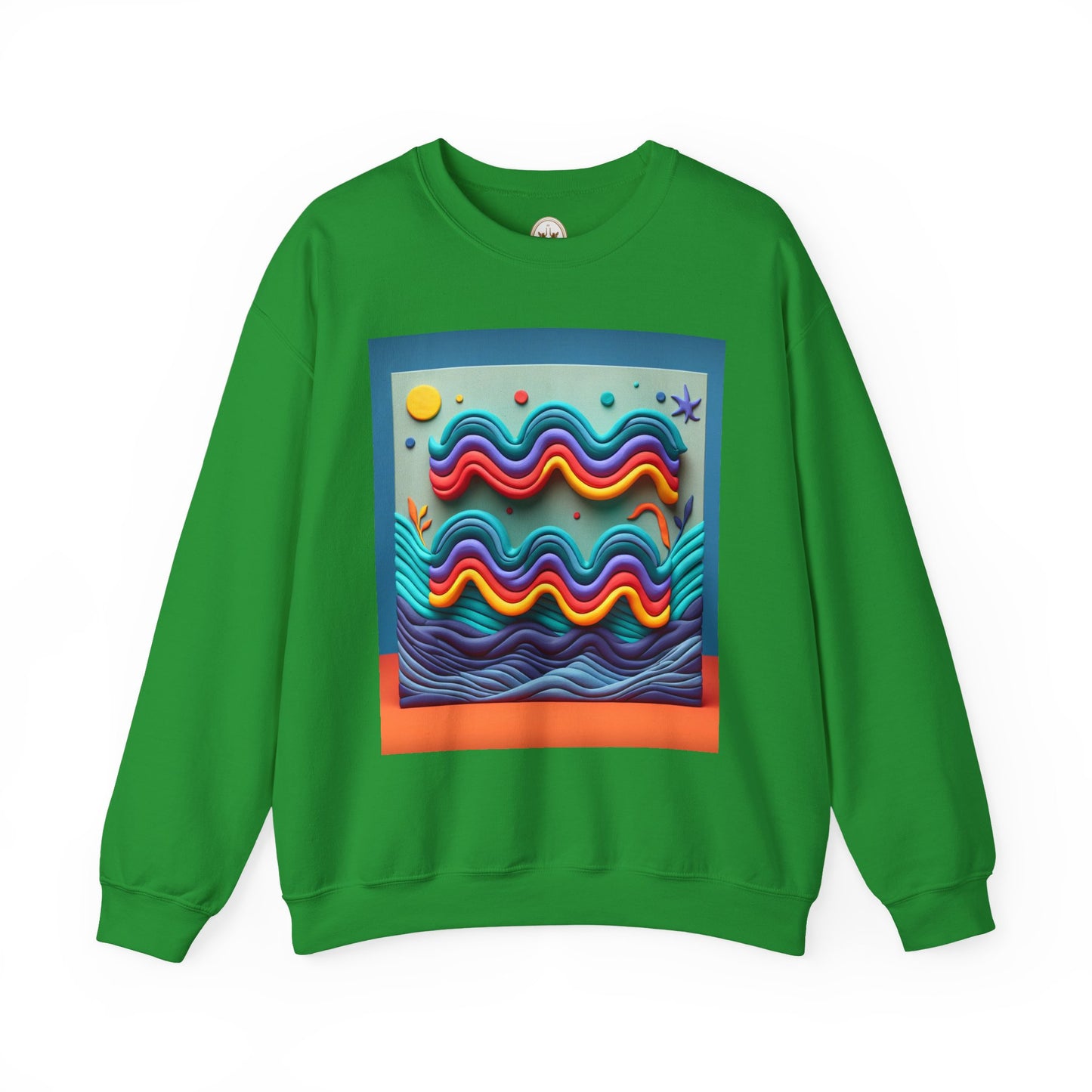 Unisex Heavy Blend™ Crewneck Sweatshirt, Water Painting, Aquarius Zodiac Design