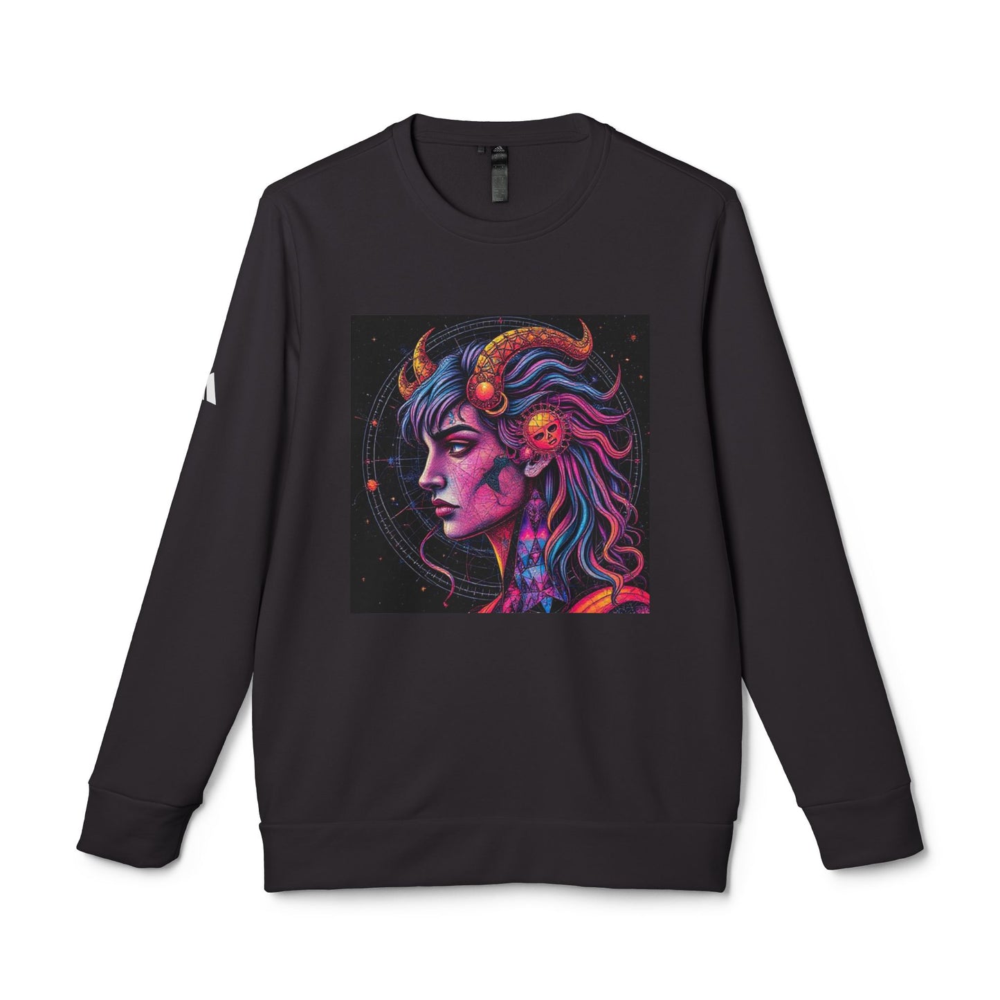 Adidas, Unisex Fleece Crewneck Sweatshirt, Virgo, Pop Art, Zodiac