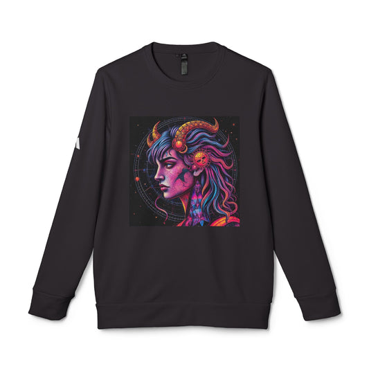 Adidas, Unisex Fleece Crewneck Sweatshirt, Virgo, Pop Art, Zodiac