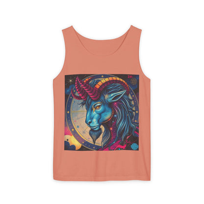 Unisex Garment-Dyed, Tank Top, Capricorn, Pop Art, 100% US cotton