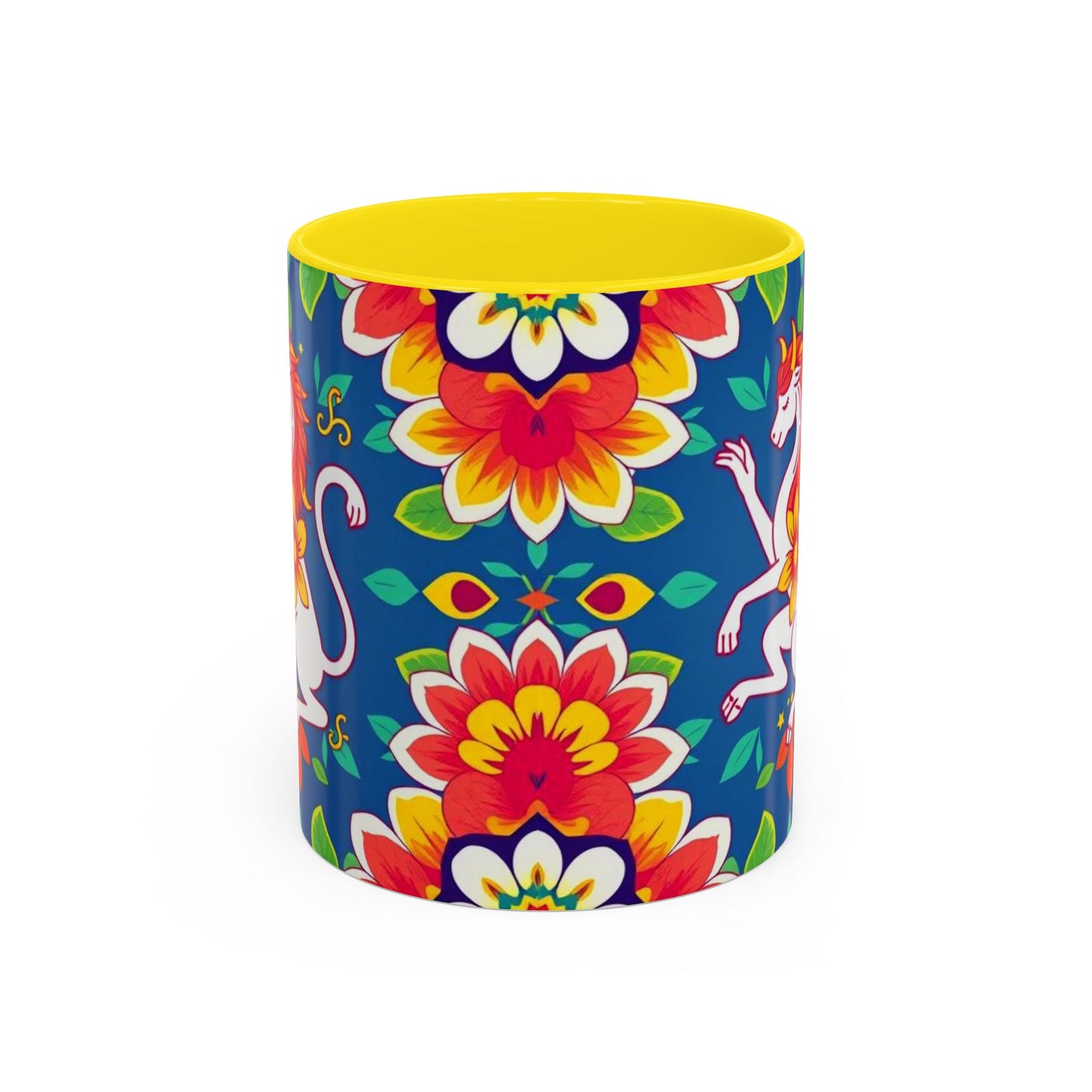 Accent Coffee Mug, Virgo, Zodiac v3. Flower Pattern, (11, 15oz)