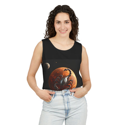 Unisex Garment-Dyed, Tank Top, Scorpio Design, Planet Symbol, 100% US cotton