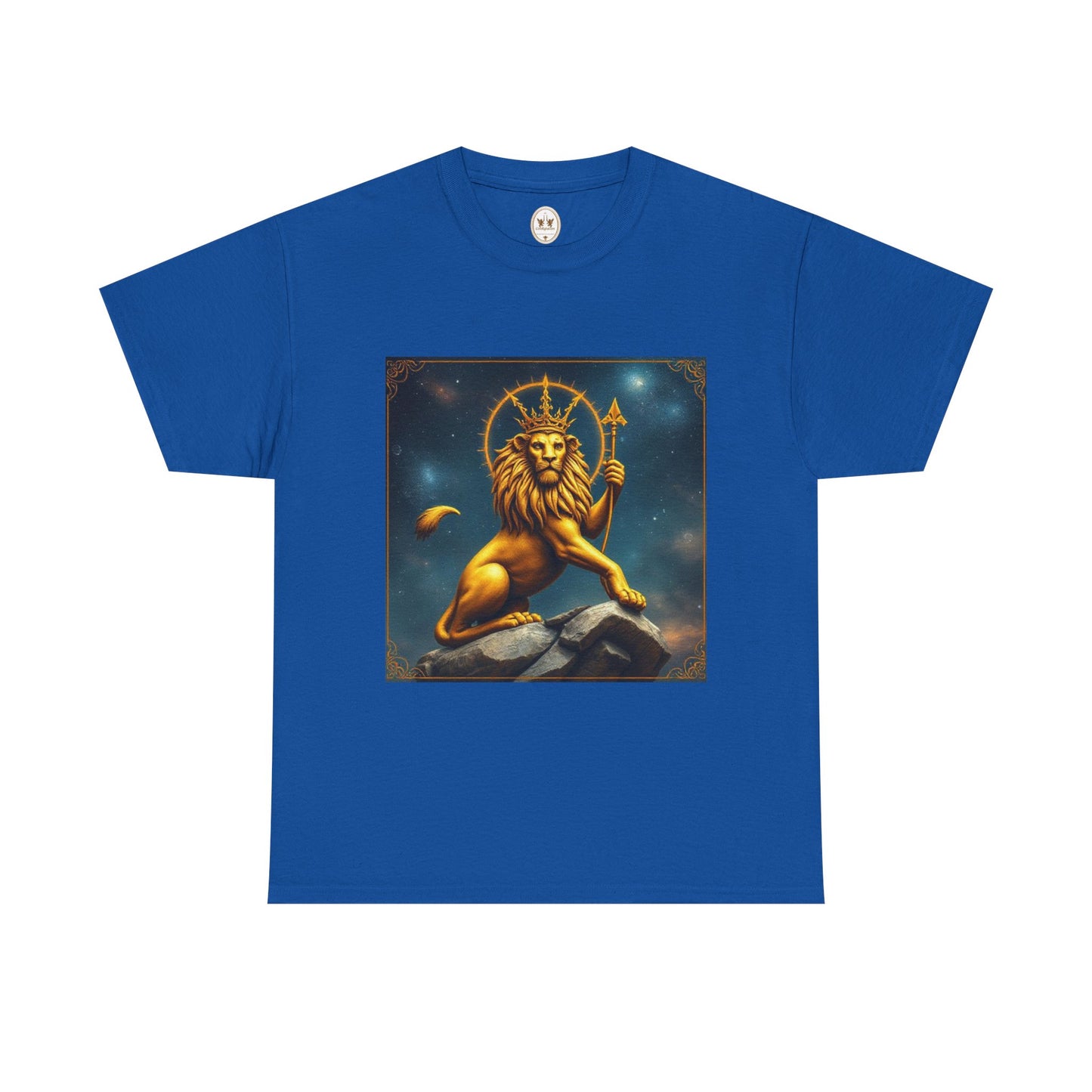 Unisex Heavy Cotton T-Shirt, King of Lions, Leo Zodiac Design