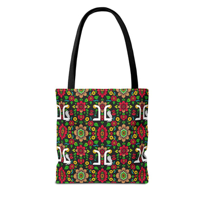 Tote Bag, (AOP), Gemini, Zodiac, Flower Pattern