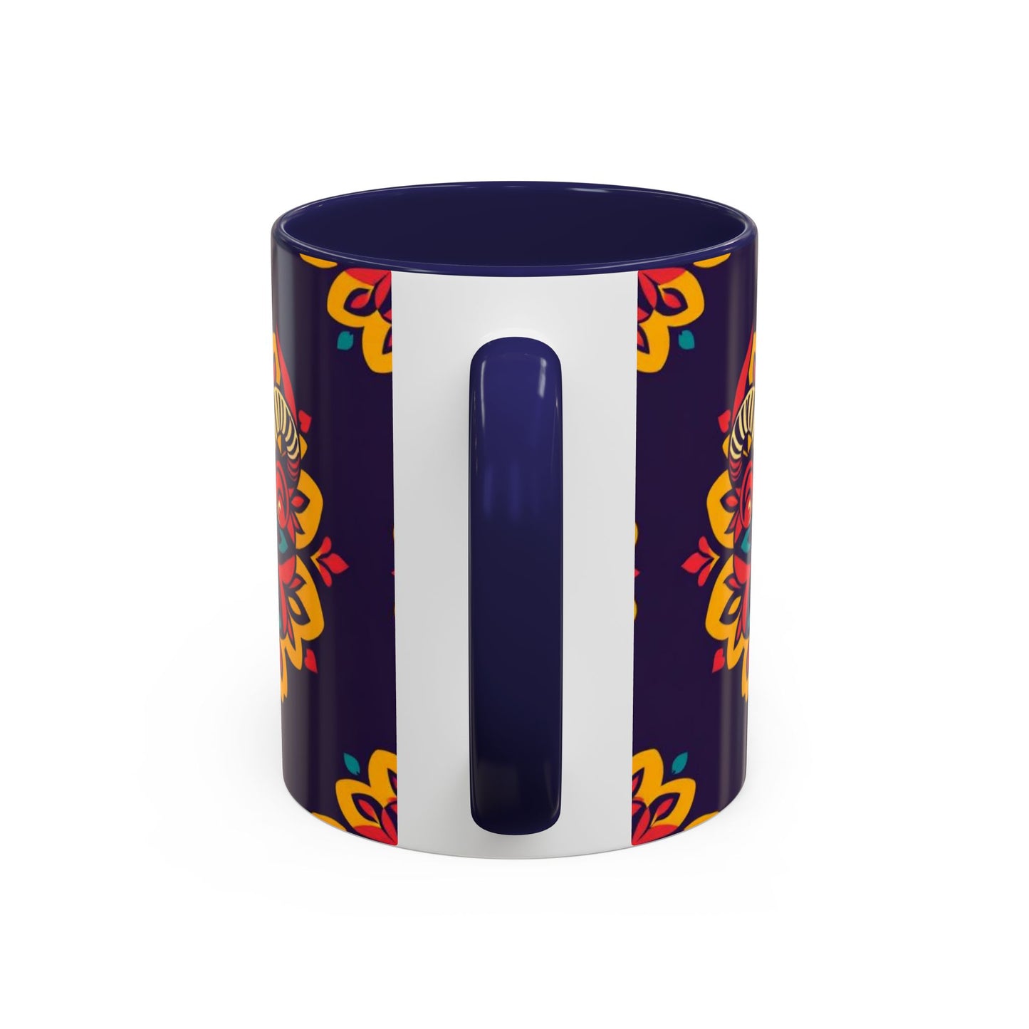 Accent Coffee Mug, Taurus, Zodiac v4. Flower Pattern, (11, 15oz)