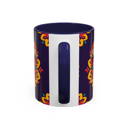 Accent Coffee Mug, Taurus, Zodiac v4. Flower Pattern, (11, 15oz)
